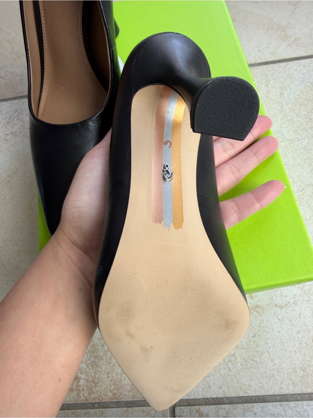 Sam Edelman Black Leather Pumps - Picture 6 of 8